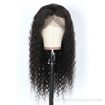 Deep Wave Wig 360 Lace Front Wigs 180% Density Transparent Lace Wig Human Hair Preplucked Wig
